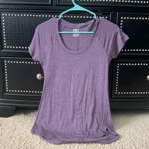 purple athletic shirt